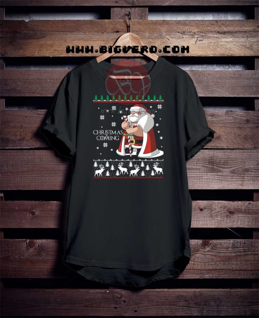 Santa Christmas Coming Tshirt, - Cool Tshirt Designs - Bigvero.com
